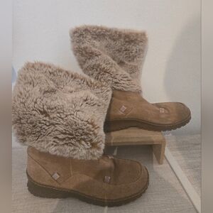 Colin Stuart Boots Womens Size 8.5 Faux Fur Brown Suede